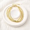 Brass Round Bead Multi-strand Bracelets for Women BJEW-D317-07G-1