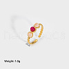 Round Natural Rose Quartz Ring LI0310-1-1