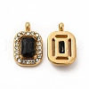 PVD Vacuum Plating 304 Stainless Steel Cubic Zirconia Pendants STAS-A076-03G-3