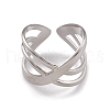 Non-Tarnish 304 Stainless Steel Cuff Rings RJEW-G285-37P-2