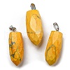 Natural & Dyed Howlite Pointed Pendants G-M405-08P-4