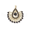 Glass Seed Beaded Teardrop Pendants PALLOY-MZ00558-1