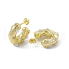 Rack Plating Brass Clear Cubic Zirconia Stud Earrings for Women EJEW-M213-29G-2