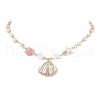 Summer Spray Paint & Electroplate Sea Shell Pendants Necklaces NJEW-JN05182-01-2