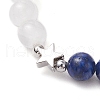 Natural Dyed Mashan Jade & Lapis Lazuli & Quartz Crystal Round Bead Stretch Bracelets for Women Men BJEW-TA00596-4