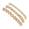 3Pcs 3 Styles Electroplated Natural Lava Rock Round Beads Stretch Bracelets for Women Men BJEW-JB11982-5