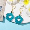 Acrylic Flower Dangle Leverback Earrings EJEW-JE05625-02-2