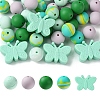 Round & Butterfly Silicone Focal Beads SIL-YW0001-35-1