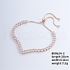 Brass Crystal Rhinestone Box Chain Slider Women's Bracelets UC5673-3-1