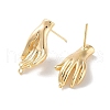 Brass Stud Earring Findings KK-E107-10G-2