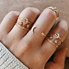 10Pcs Alloy with Crystal Rhinestone Finger Rings WG3531F-11-1