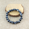 Glass Imitation Natural Agate Round Beaded Stretch Beaded Bracelets WG8D788-03-1