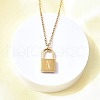 304 Stainless Steel Rolo Chain Pendant Necklaces NJEW-S444-01G-14-5
