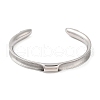 Non-Tarnish 304 Stainless Steel Open Cuff Bangles for Women BJEW-U001-03P-2