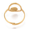 Oval 304 Stainless Steel Cuff Ring Components STAS-T066-30G-3