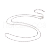 Rhodium Plated 925 Sterling Silver Flat Cable Chain Necklace NJEW-A011-01A-P-2