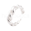 925 Sterling Silver Twist Cuff Open Rings for Women Men RJEW-P105-02S-1