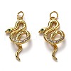 Brass Micro Pave Clear Cubic Zirconia Pendants KK-B028-08G-1