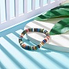 Dyed Natural Lava Rock Disc Beads Stretch Bracelet BJEW-JB07120-2