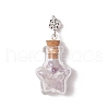 Natural Amethyst Chip Glass Bottle Pendants PALLOY-JF03582-01-3