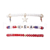 3Pcs 3 Styles Electroplate Glass Beads & Glass Seed Bead Stretch Bracelet Set BJEW-TA00595-2