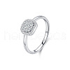 Rhodium Plated 925 Sterling Silver Moissanite Finger Rings for Women WG1C4E3-02-4