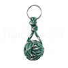 Polyester Braid Ball Stainless Steel Keychains KEYC-JKC01119-3