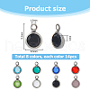 112Pcs 8 Colors 304 Stainless Steel with Glass Charms STAS-HS0001-04-2