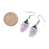 Grape Glass Dangle Earrings EJEW-JE06171-01-3
