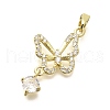 Rack Plating Brass Micro Pave Clear Cubic Zirconia Pendants KK-M309-16G-03-1
