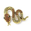 Snake Alloy Rhinestone Brooches for Backpack Clothes JEWB-Z040-01C-AG-1