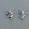 Camel C-shaped Brass Stud Earrings FQ0871-2