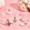 12Pcs 6 Styles Natural Mixed Gemstone Chip Heart Glass Bottle Pendants PALLOY-UN00001-2