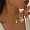 Elegant French Style 925 Sterling Silver & Shell Pearl Round Pendant Necklaces for Women's Daily Wear GL9830-4