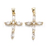 Brass Micro Pave Clear Cubic Zirconia Pendants ZIRC-M115-30G-1