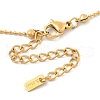 Ion Plating(IP) 304 Stainless Steel Crystal Rhinestone Flat Round & Heart Pendant Ball Chain Necklaces for Women NJEW-F328-05G-3