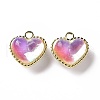 UV Plating Rainbow Iridescent Acrylic Pendants OACR-E009-13LG-2