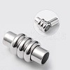 Column Brass Magnetic Clasps with Glue-in Ends KK-F358-03-A-NR-1