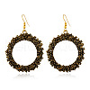 Ring & Flat Round Alloy Pendant Necklace & Dangle Earring Sets FS-WG0C96B-01-4