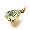 Brass Glass Charms KK-V011-31G-2