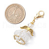 Angel Glass Beaded & Alloy Pendant Decorations HJEW-MZ00190-10-3