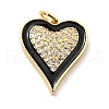 Rack Plating Brass Micro Pave Clear Cubic Zirconia Pendants KK-E015-32G-2