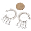 Star Shell Pearl Dangle Stud Earrings EJEW-JE06186-02-3