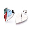 304 Stainless Steel Enamel Stud Earrings EJEW-T047-24-P-2