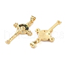 Brass Micro Pave Clear Cubic Zirconia Pendants KK-S048-01G-2