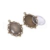 40x30mm Oval Clear Glass Cabochon Covers and Alloy Pendant Cabochon Settings DIY-X0151-AB-FF-3