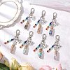 Glass Wishing Bottle with Chakra Natural & Synthetic Gemstone Chips inside Pendant Decorations HJEW-JM03044-1