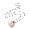 Openable Faceted Natural & Synthetic Mixed Stone Perfume Bottle Pendant Necklaces for Women NJEW-F296-04P-3