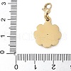 304 Stainless Steel Rhinestone Flower Pendant Decoration STAS-S165-40G-3