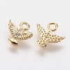 Brass Micro Pave Cubic Zirconia Charms ZIRC-G133-05G-2